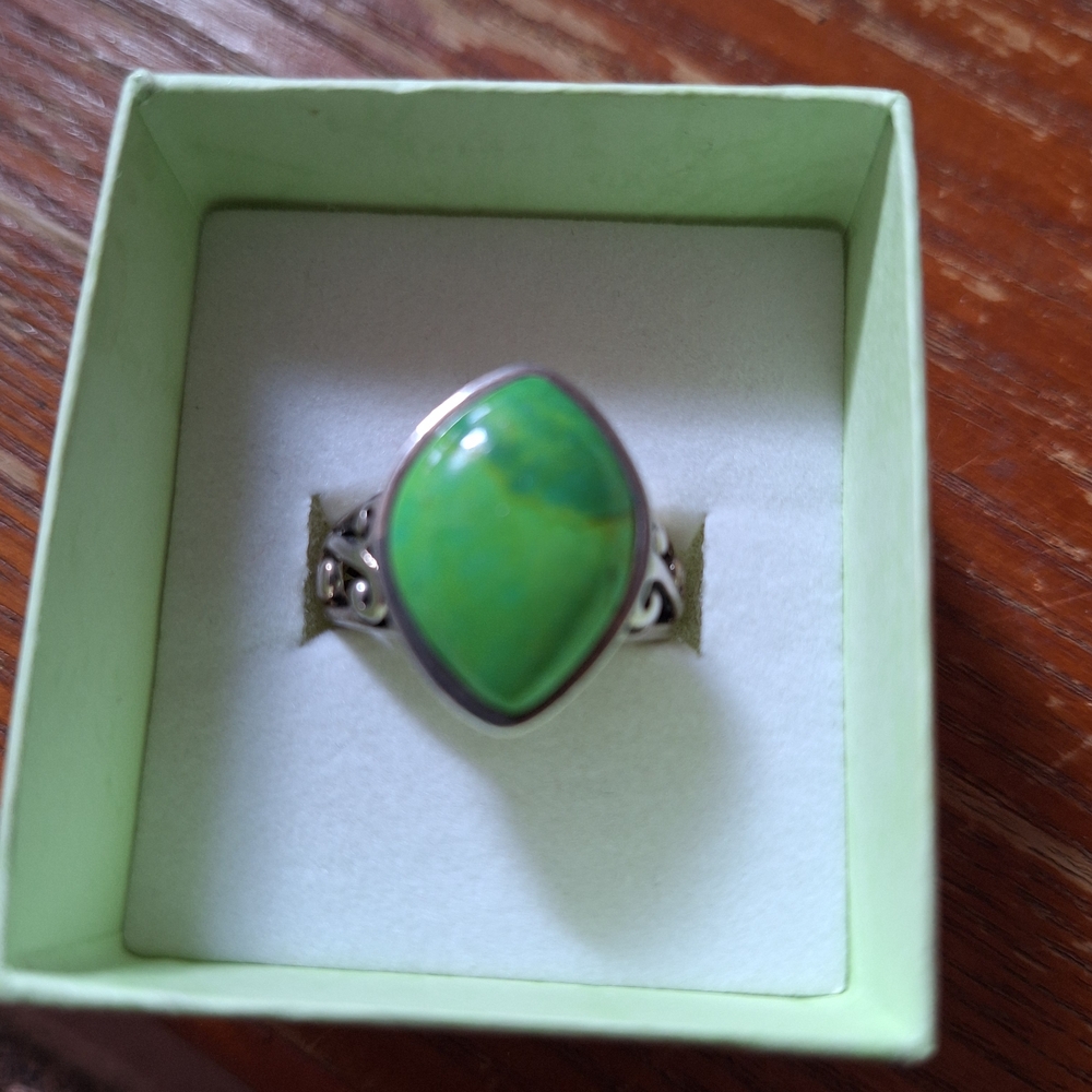 Barse Thai Green Turquoise & Silver Ring